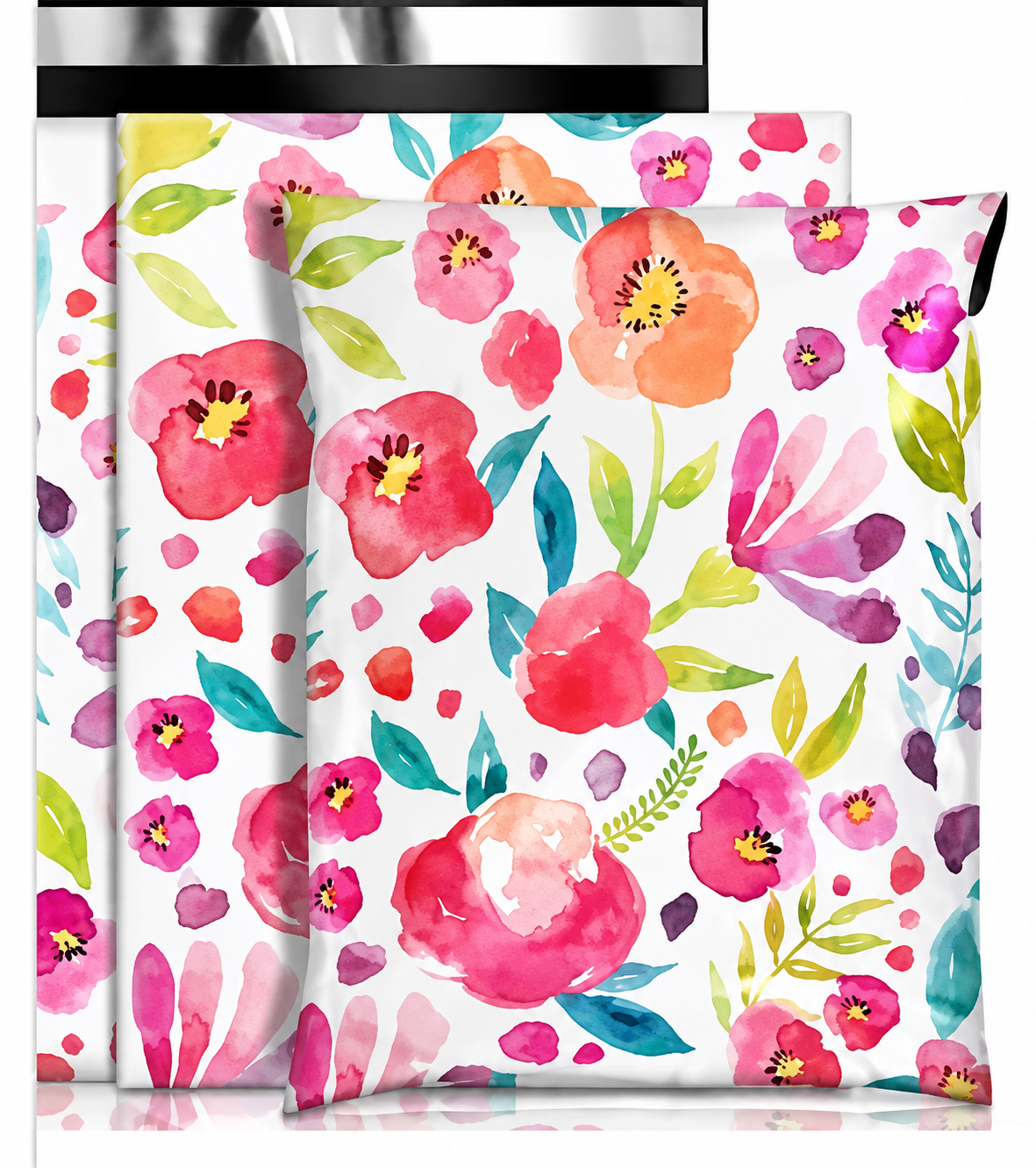 Watercolor Floral Poly Mailers – 10×13