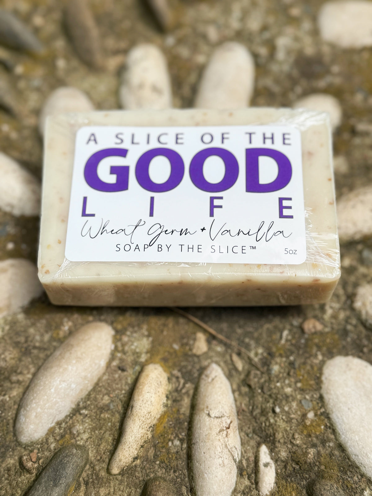 Wheat Germ & Vanilla Handmade Soap | Natural Exfoliating Soap Slice
 5.5 oz.
