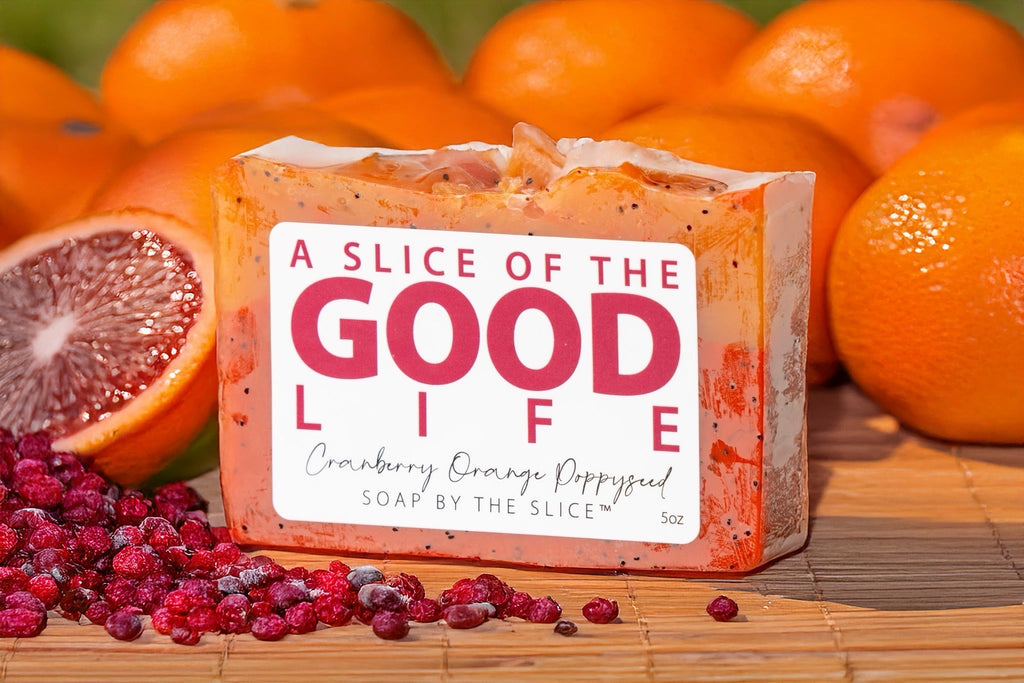 CRANBERRY ORANGE POPPY SEED SOAP SLICE 5 oz.