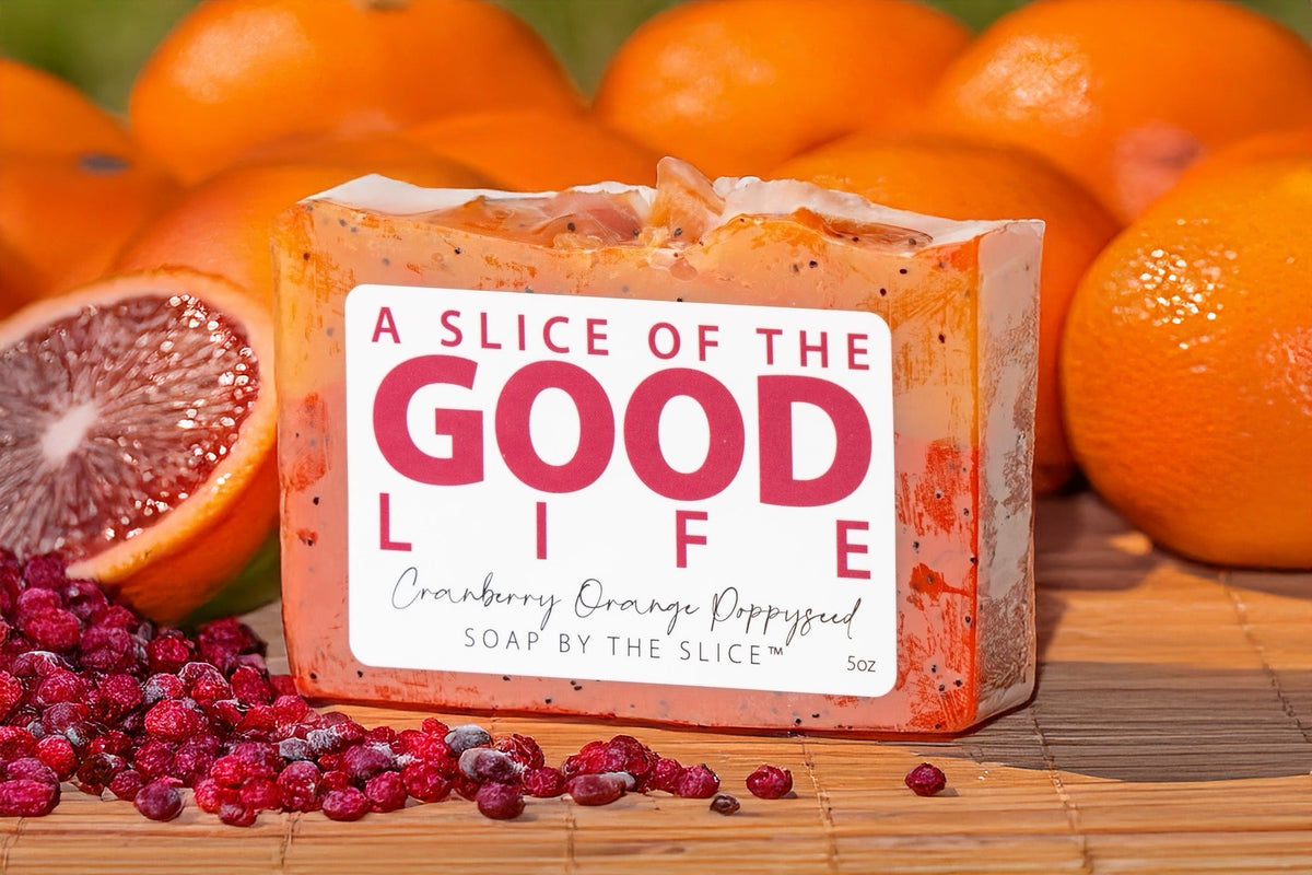 CRANBERRY ORANGE POPPY SEED SOAP SLICE 5 oz.