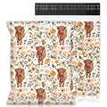 Highland Cow Floral Poly Mailers – 10×13