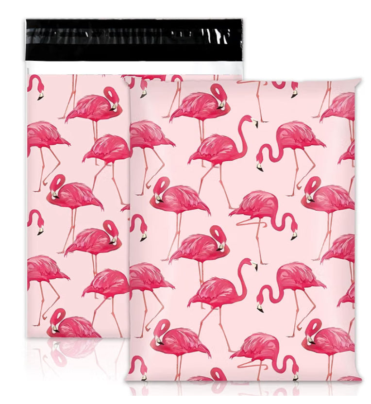 Pink Flamingo Poly Mailers – 10×13