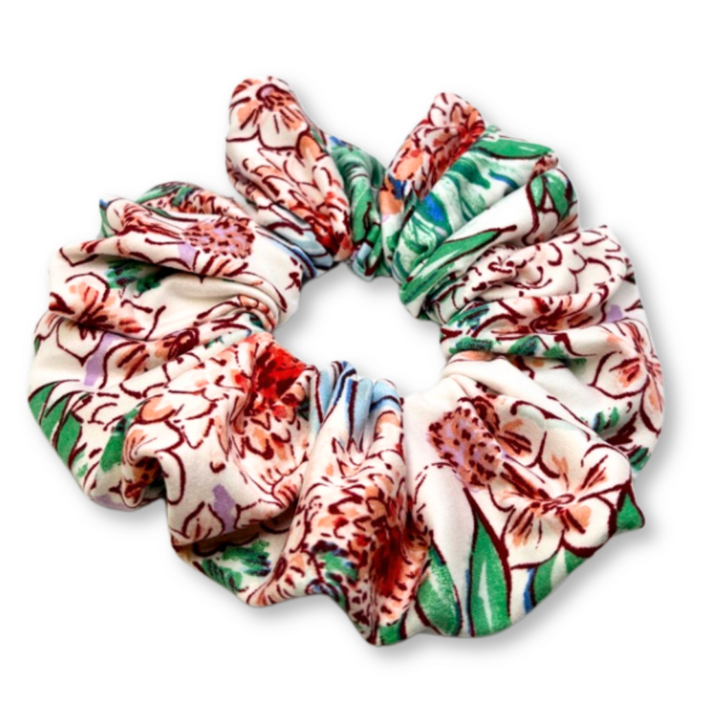 Tropical Leaves Summer Scrunchie