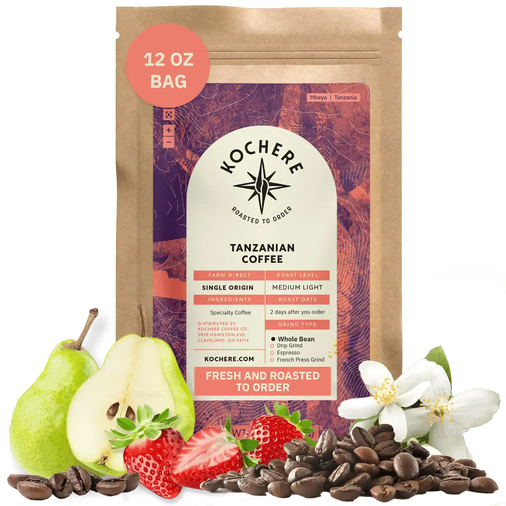 Kochere Coffee Tanzanian Mbeya AB Medium-Light Roast - Pear, Floral, Jasmine Notes