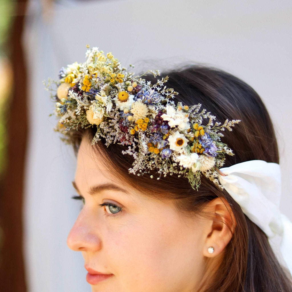Eucalyptus boutonnière with dried Yarrow and Lavender Dried Bridal bouquet / Dry Flower Wedding, Rustic Boho Brides, Bridesmaid bouquet