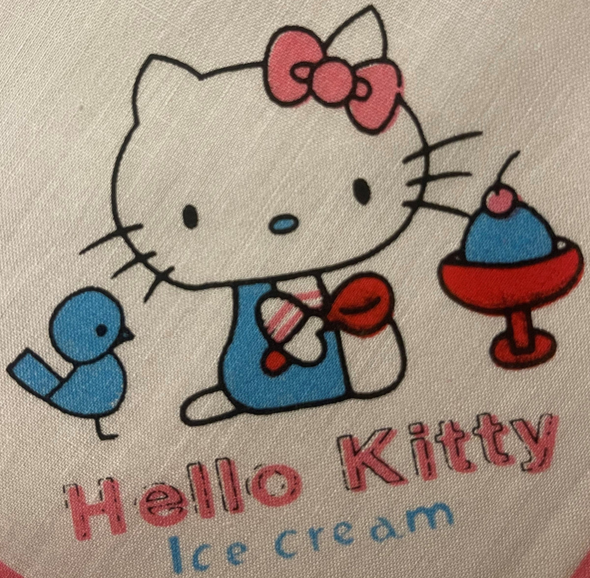 Vintage 1980s Hello Kitty Cotton Napkin Handkerchief 🎀 Pink - Sanrio Japan NOS