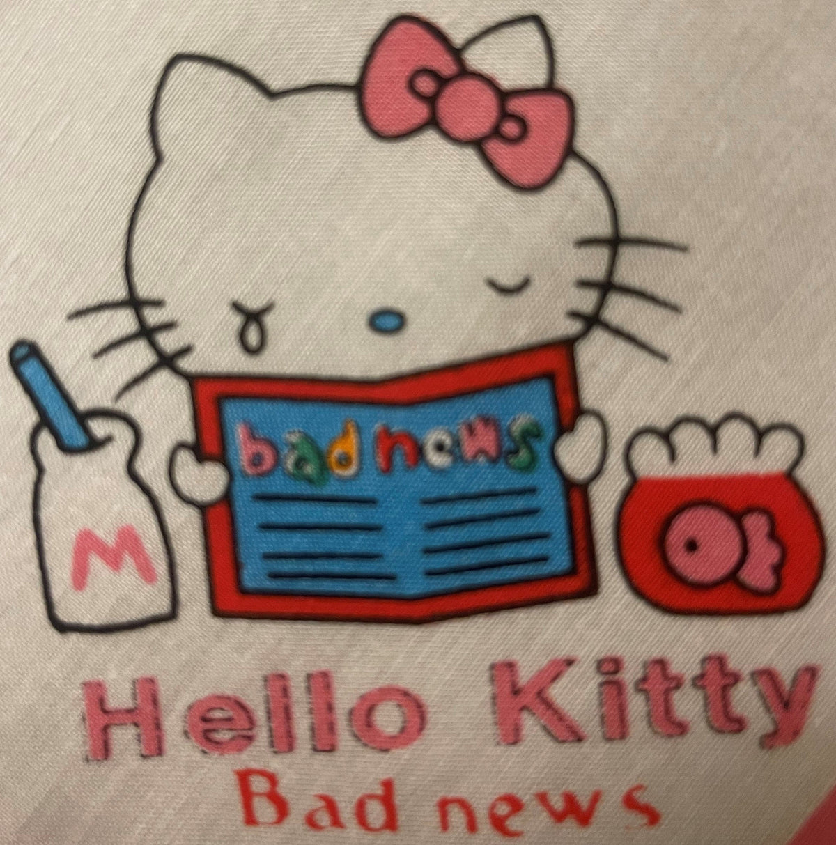 Vintage 1980s Hello Kitty Cotton Napkin Handkerchief 🎀 Pink - Sanrio Japan NOS